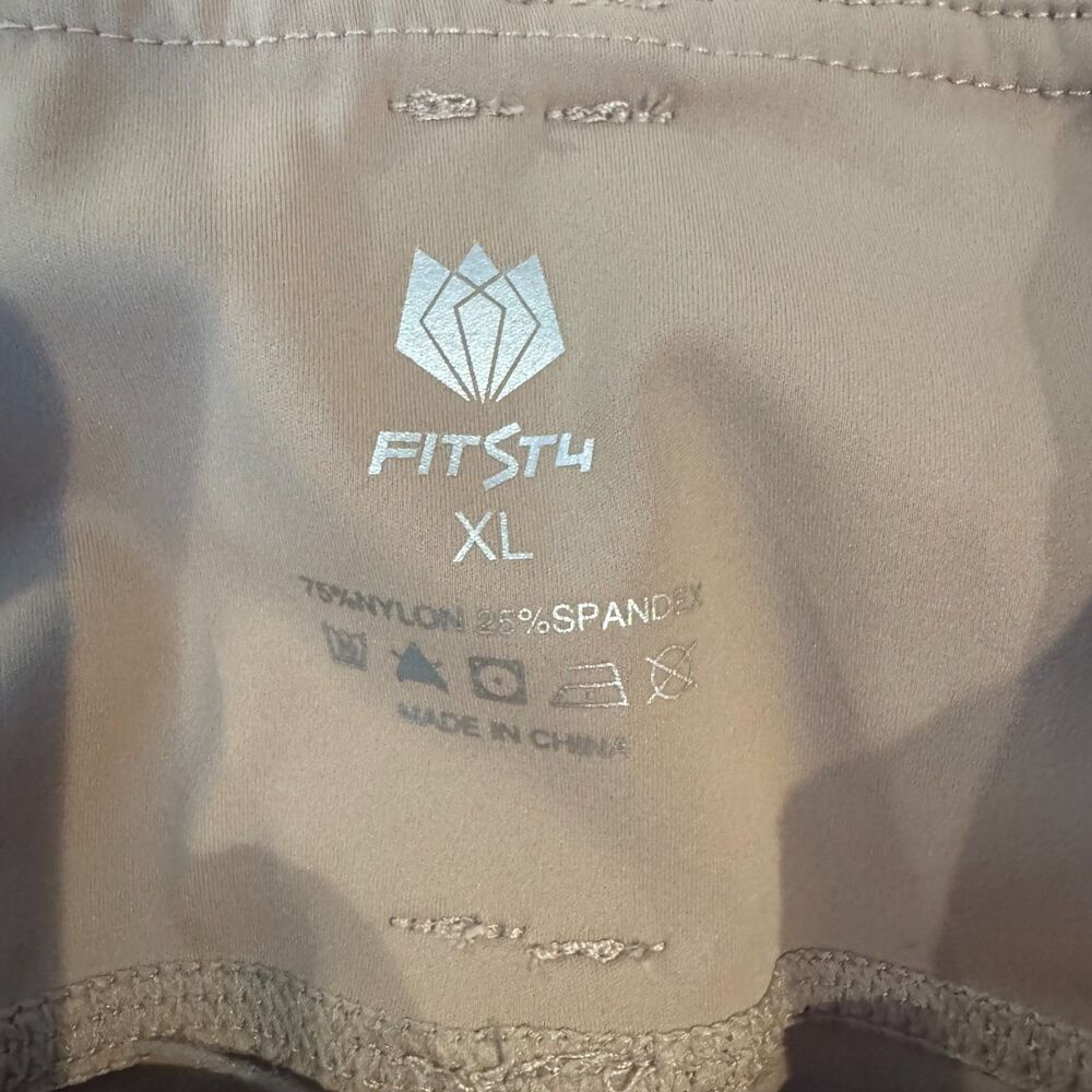 Girls FITST4 Equestrian Riding Breeches Leggings Tan Knee Grip XL - Picture 9 of 9